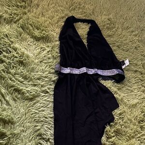 SHEIN Black and Silver Strappy Top